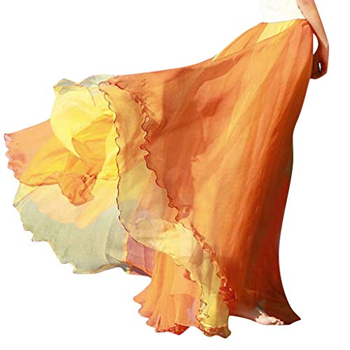 Jupe d'été en tulle légère et fluide à la couleur orange vibrante