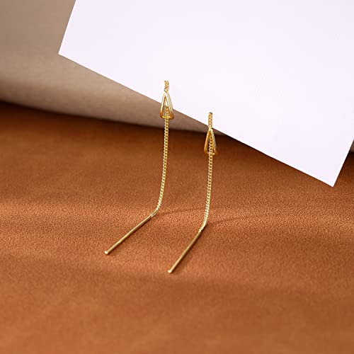 SLUYNZ 925 Sterling Silver Chain Threader Earrings Dangle for Women Teens Long Dangle Earrings Line Earrings Tassel4