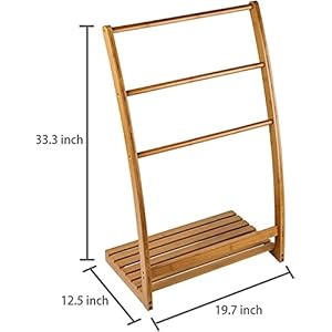 Household Items Bamboo Towel Rack Holder for Bathrooms,Freestanding Beach Towel & Poolside Rack with Bottom Storage Shelf,Quilt Rack Stand or Blanket Rack for Living Room or Bedroom 1pcs Household Items Bamboo Towel Rack Holder for BathroomsFreestanding Beach Towel Poolside Rack with Bottom Storage ShelfQuilt Rack Stand or Blanket Rack for Living Room or Bedroom 1pcs
