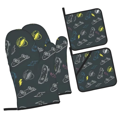 Manoplas de horno y soportes para ollas resistentes para cocinar, hornear y usar el microondas 3