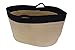 Box and Beyond - Cesta de almacenamiento flexible de yute ovalada, asas integradas, 25 x 50 x 35 cm, color natural y negro