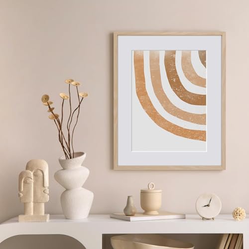 12x16 Oak Wood Picture Frame - Minimalist 12x16 Poster Frame, 12"x16" Picture Frame Wood, Natural Solid Wooden Picture Frames for Wall Art Photo and Prints(1 Pack, Beige)