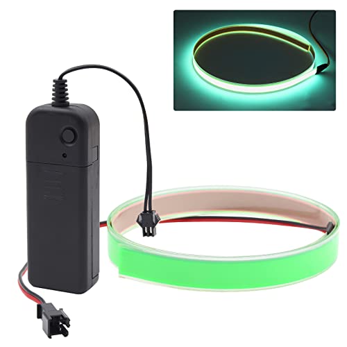 YnGia 1M/3Ft EL Panel Electroluminescent Light Strip LED Rope Light Glowing EL Wire Light with Battery for Home DIY Lighting Projects (Green)