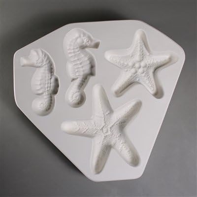 LF149 STARFISH AND SEAHORSE Texture for Glass Frit Mold for Glass Casting Slumping $30 Retail
