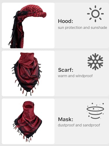 Image of FREE SOLDIER Scarf Military Shemagh Tactical Desert Keffiyeh Head Neck Scarf Arab Wrap with Tassel for Men Women