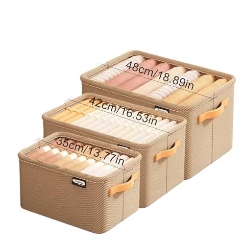 KBLDOPN Organizador de ropa gruesa, armarios de almacenamiento for pantalones, suéteres, cajones, cajas for jeans, organizadores de armario Para Ropa, Libros(3Pcs Grey)