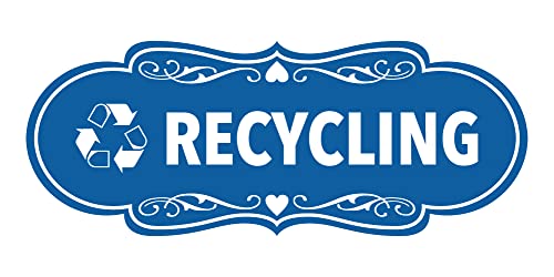Panneau de recyclage bleu compact Signs ByLITA pour organiser le bureau et la cuisine