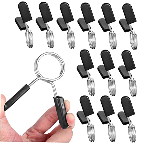 Gogogmee Barbell Collars Weight Clips Dumbbell Clamps Spring Clip Collars Stainless Steel Equipment 12 Pcs