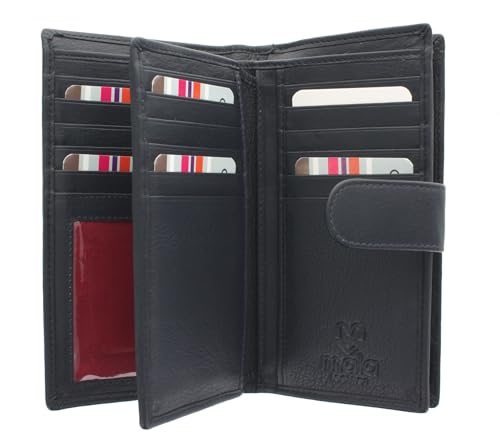 Porte-monnaie en cuir véritable Mala Leather 3178_5 Marine aux finitions haut de gamme