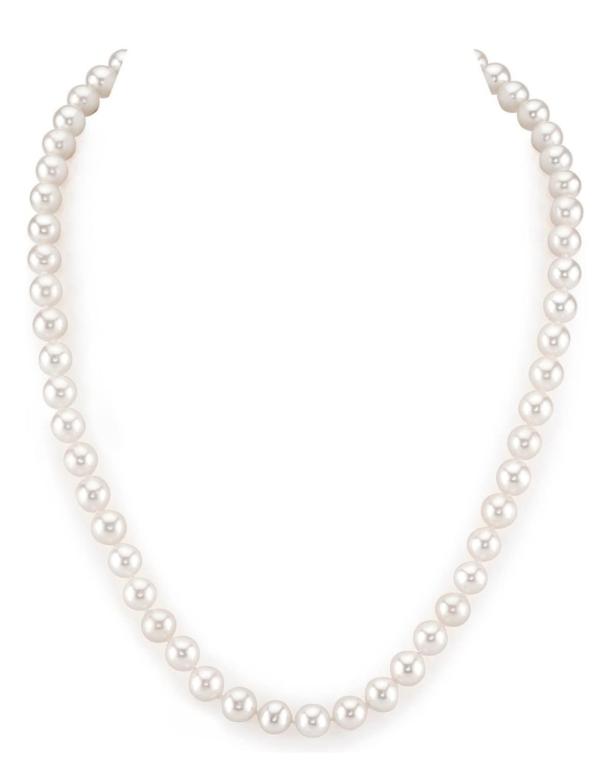 PERORNOCollar de Perlas Cultivadas para Mujer, Perlas color blanco, Cierre del Collar en Plata de Ley 925