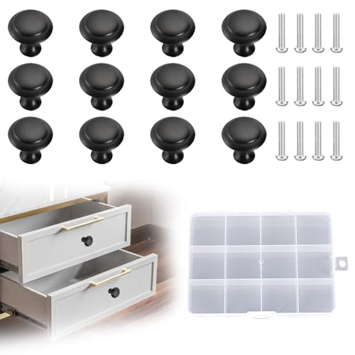 Zhtlthz DFL0061 Möbelknöpfe 12er Set Schwarz