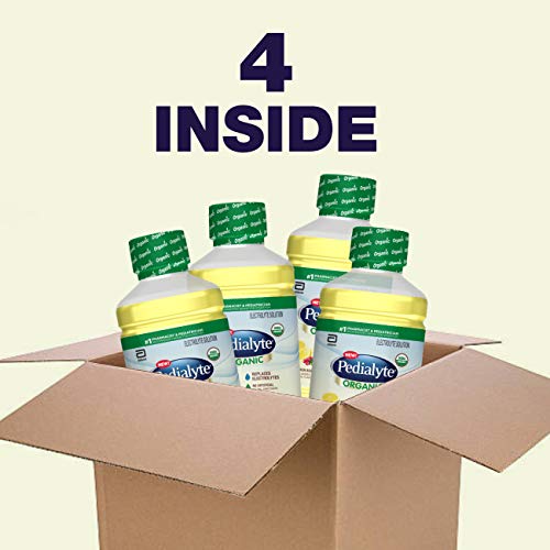 Pedialyte Organic Electrolyte Solution, Crisp Lemon Berry, 33.8 Fl. Oz (Pack Of 4) #TOP6