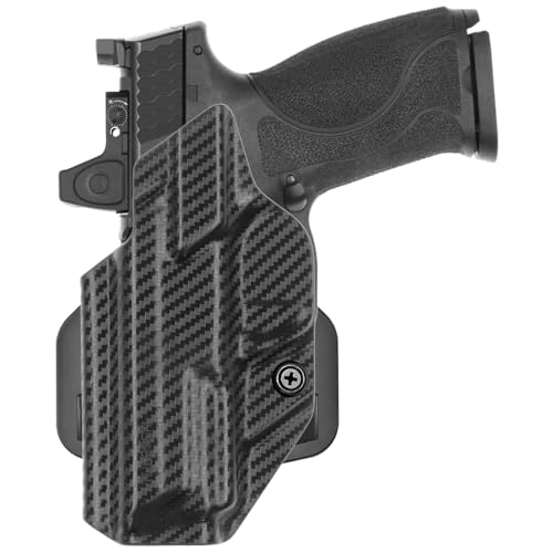 Tulster OWB Range+ Paddle Holster in Left Hand fits: M&P / M2.0 4" / 4.25" 9/40 | Optic Cut Outside The Waistband Open Carry Kydex Paddle Holster - Tulster
