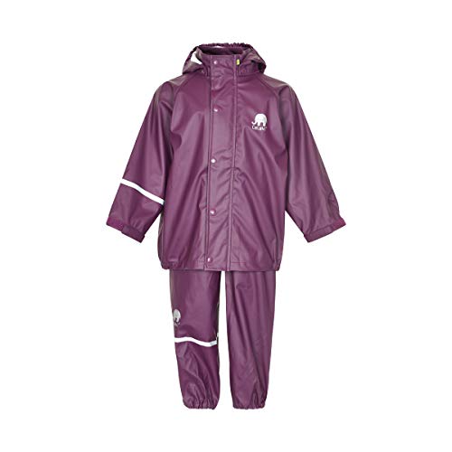 Celavi Mädchen Zweiteiliger Regenanzug In Vielen Farben Regenjacke, Dunkel Violett (Blackberry Wine 666), 130 EU