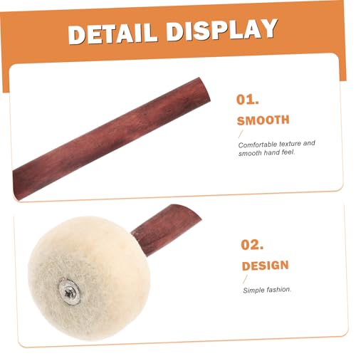 Levemolo 2pcs Palillos de Percusión con Mango de Madera y Cabeza de Fieltro para Batería y Marcha miniatura 3