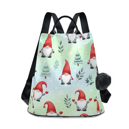 Sac à dos femme à motifs gnomes rouges et fermeture éclair pratique