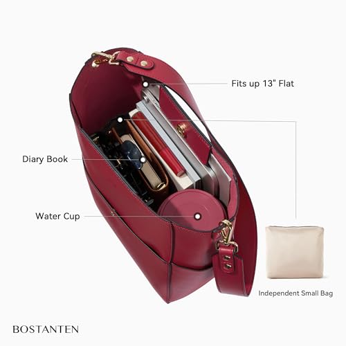 Image of BOSTANTEN Hobo Bags for Women Faux Leather Purses and Handbags Large Hobo Purse with Tassel (Purse-Sky Blue)