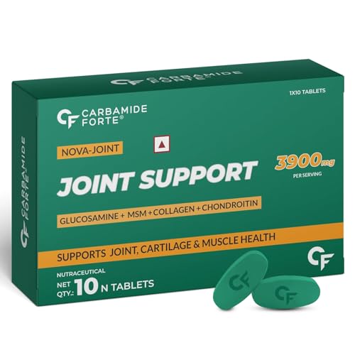 Image of Carbamide Forte Glucosamine & Chondroitin MSM - Joint Support Supplement with Vitamins - 3900mg Per Serving - 10 Tablets