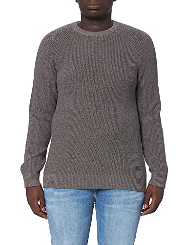 SELECTED HOMME WHITE Herren SLHIRVEN LS Knit Crew W NOOS Pullover, Castlerock/Detail:Phantom Twist, M Cover