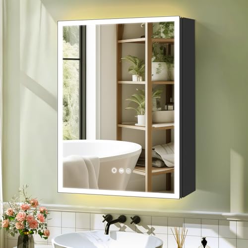 KAASUNES Aluminum Medicine Cabinet with Light