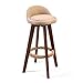 Sillas HAIYU-Taburete de Bar Bar para Desayunos de Cocina Asiento de Lino Suave Taburete de Bar Taburete de Bar de Patas de Madera con Respaldo Bajos y Reposapiés, 53/63/73/83 cm(Size:63cm,Color:si)
