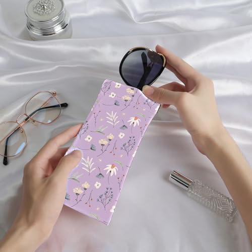 Image of Anikathy 2Pcs Sunglass Eyeglass Glasses Case Soft PU Leather with Cleaning Cloth Portable Glasses Pouch Bag for Men Women