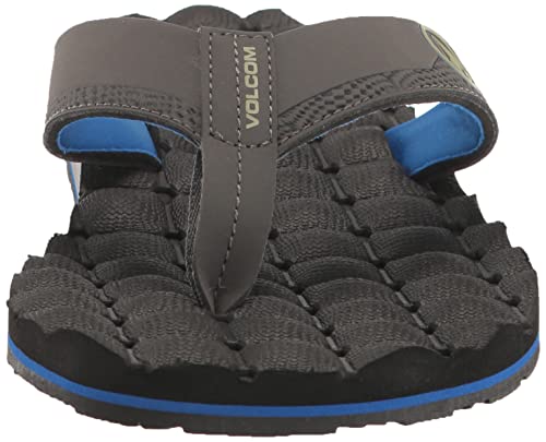 Image of Volcom Men's Recliner Sandals - Water-Friendly Flip Flops with Recliner Comfort Foam Footbed, Black Combo, 10