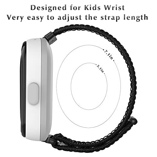 Polyjoy 2 Pack Replacement Band Compatible With Syncup Kids Watch / Gizmo Watch 3/2/1, Hook & Loop Bands For T-Mobile Sync Up Watch, Soft Nylon Accessories For Boy Girl - Black +Armygreen #TOP3