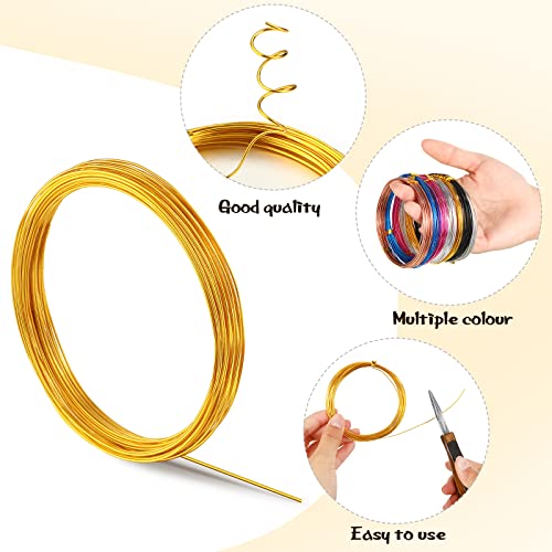 Ferraycle 25 Rolls Wires Colored Aluminum Crafts, 20 Gauge 0.8 mm Metal Artistic Floral Beading Wire for Jewelry DIY Craft Wreath Making(24 Colors,1230 Feet)