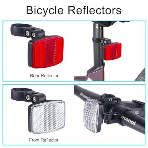 iCovalescent Fahrrad Reflektoren Vorne und Hinten, 1stk Reflektoren Vorne+1stk Hinten, Fahrrad Reflektoren Set Vorne Hinten für Mountainbike Motorrad E-Bike
