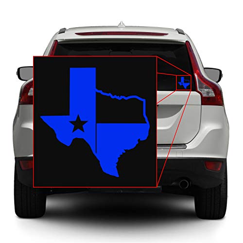 Image of TX Flag Shaped Like Texas [Pick Color] Vinyl Transfer Sticker for Laptop /Car /Truck /Window /Bumper (3 inch x 3 inch, Blue)
