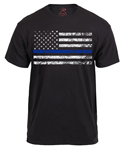 Rothco Thin Blue Line T-Shirt, XL, Black