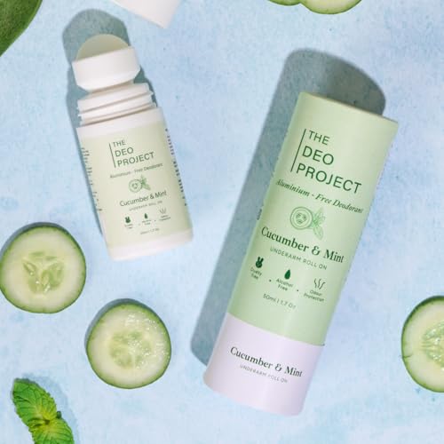 Image of The Deo Project Cucumber & Mint Natural Underarm Roll On | With 5% Vitamin C, 2% Lactic Acid, 2% Mandelic Acid | Prevents Odour, Reduces Pigmentation | For Radiant Underarms | Long Lasting | Alcohol & Aluminium-Free | Suitable for Sensitive Skin | Unisex - 50ML
