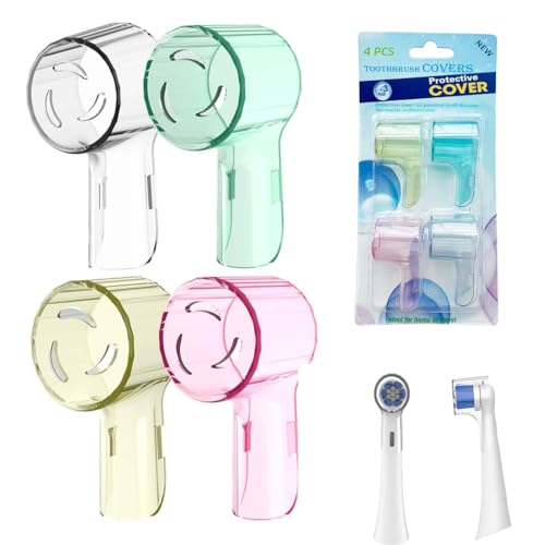 XOXVURI Juego de 4 Recambio Tapas para Cepillos de Dientes, Compatibles con Cabezales de Repuesto Oral B, Compatibles con la Serie iO, para Viajes y Uso Doméstico