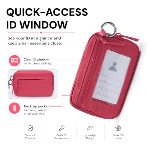 Image of Wristlet Wallet for Women with Clear ID Window, Zip Coin Purse and Keychain | 3 Card Slots, Exterior Zip Pocket, Inner Mesh Pouch, Lipstick Holder, Detachable Wrist Strap, Lightweight Nylon