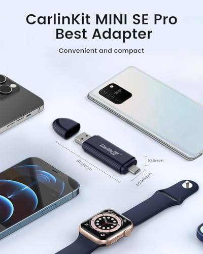 Image of Carlinkit MINI SE, PRO Series Wireless Adapter for OEM Wired CarPlay & OEM Wired Android Auto, Compatible with iOS 10 & Android 10 and Above, Fast Connection, No Latency - Deep Blue