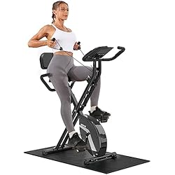 Bicicleta Estatica Uso Diario Bicicleta Estática, Micyox MX-600 Bicicleta de Ciclismo Interior Plegable Magnética con Pantalla LCD y Sensor de Frecuencia Cardíaca, Bicicleta con Bandas de Resistencia que Ahorra Espacio