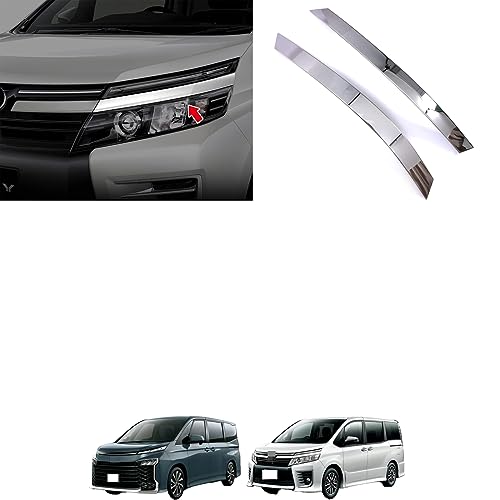 【Motors shop】トヨタ ヴォクシー 80系 前期 車種専用 フロント ヘッドライトトリム アイライン ガーニッシュ 【素材】SUS304ステンレス 鏡面仕上げ メッキ カスタム パーツ アクセサリー ドレスアップ FOR VOXY ZWR80G/