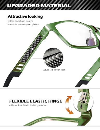 Image of ANYLUV Blue Light Blocking Glasses Men Computer Gaming Glasses Lightweight Al-Mg Metal Anti Eyestrain Eye Protection
