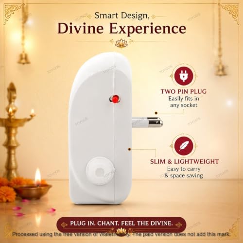 Image of 35-in-1 Mantra Chanting Box with LED Light | Om Chanting Machine for Home Temple | Hindu Devotional Speaker with Volume Control | Plug & Play Spiritual Audio Player for Prayer