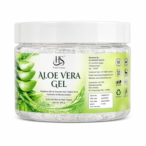 Image of Pure Aloe Vera Gel | Deep Hydration & Skin Soothing | Natural Moisturizer for Face, Hair & Body | 500 gm