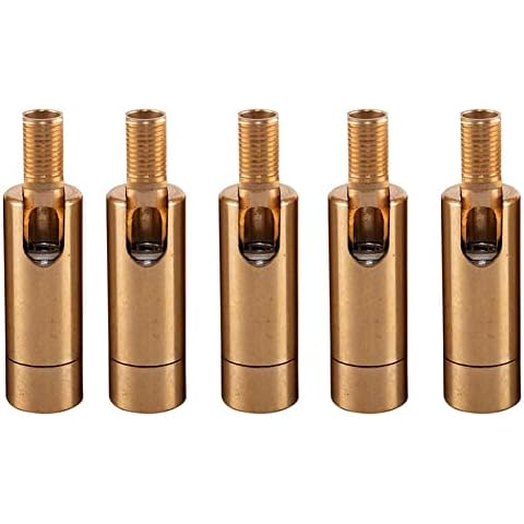 Lighting 5pcs Brass Sloped Ceiling Adapter for Pendant Light Ceiling Lamp Chandelier Brushed Nickel Swivel Suitable Track Suspension Accessories for Vaulted Angle Or Irregular Ceiling (Gold) Cover