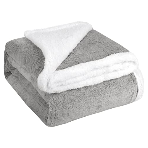 MERCURY TEXTIL -Decke für Sofa, Bett, Sessel, Wendedecke aus Lammfell und weichem Flanell, 100% Polyester, erhältlich 130 x 160 cm (Braun) Cover