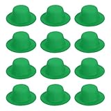 PATIKIL 5.3 Zoll Mini Formelle Hüte 12 Stück Miniatur Puppenhüte Mini Zylinder Für Bastelarbeiten Haarschmuck Dekoration Puppe Schneemann Grün