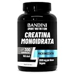 Bandini® Creatina Monoidrata 300 Compresse, 3000mg per dose - Integratore per Allenamento, Palestra e Pre Workout - 100% Vegan - A base di Creatine Monoidrato pura al 100% Micronizzata