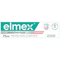 Elmex Sensitive Plus Full Protection Toothpaste 75ml Protects Against Sensitive Teeth and Gum Irritation, Remineralizes Enamel, Tartar