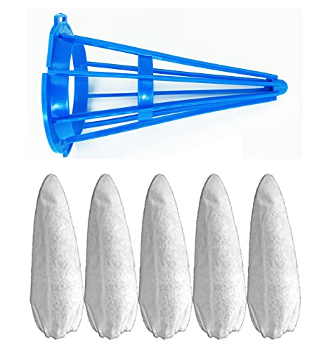 YMHYJY P22X021 - Filtro de vacío de algodón y cono para filtro centenario Pool Blaster Water Tech (5 filtros de algodón + 1 cono azul)