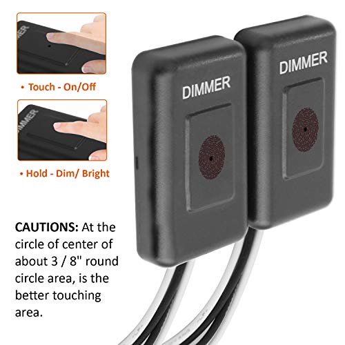 Facon 12Volt Touch Double Dimmer Switch For Rv Lights,100W Max, Pwm Wall Mount Dimmer Switch, Use With Led Lights, Incandescent And Halogen Bulbs For Rv, Camper, Marine, And Strip Lights (Double) #TOP2