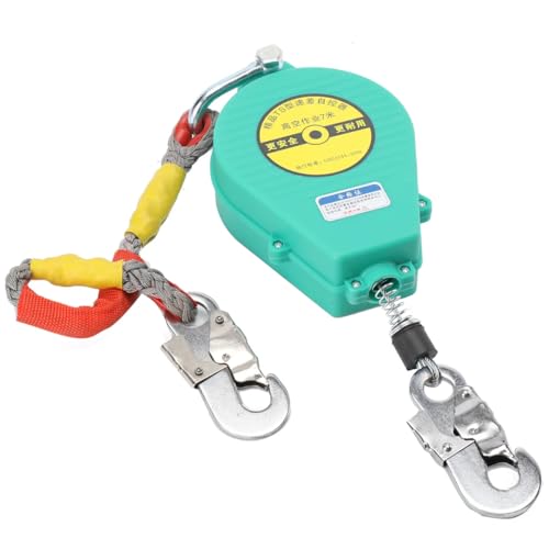 NICCOO Self Retracting Lifeline Fall Arrester Retractable Protection Load 330lbs for Fall Arrest Harness Device 7m
