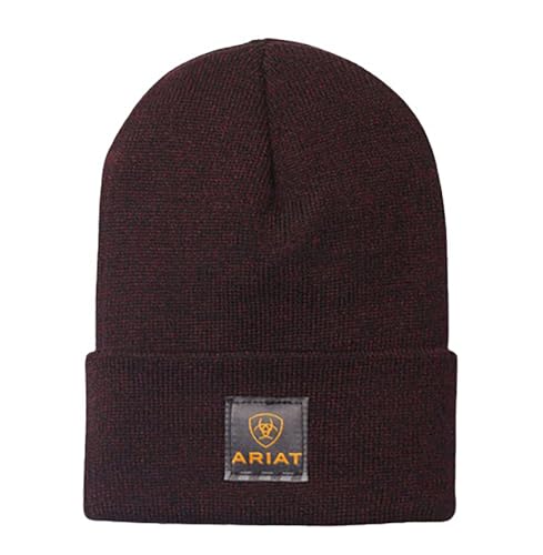 ARIAT Rebar Burgundy Black Watch Beanie Cap 10046833